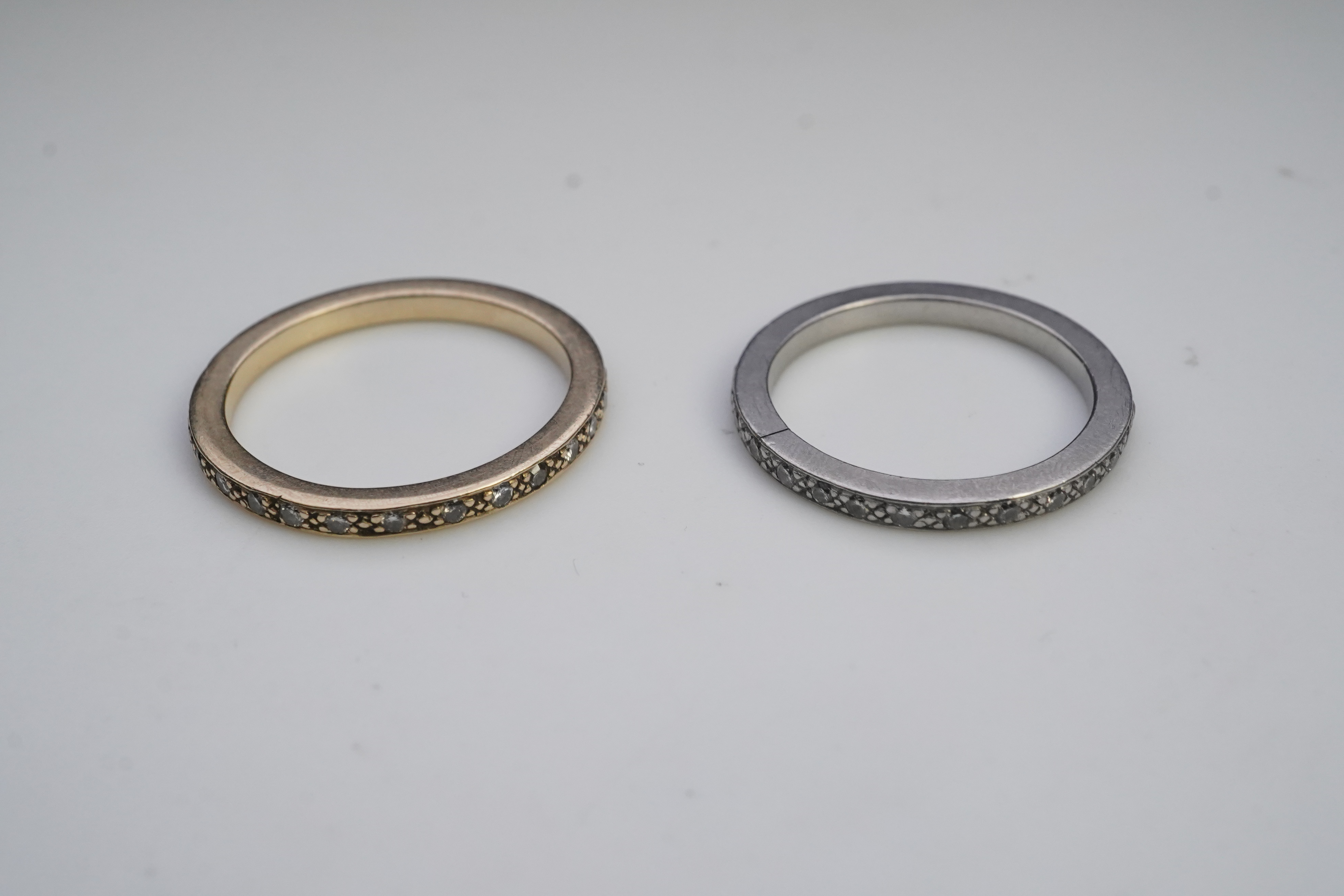 A pair of diamond eternity rings